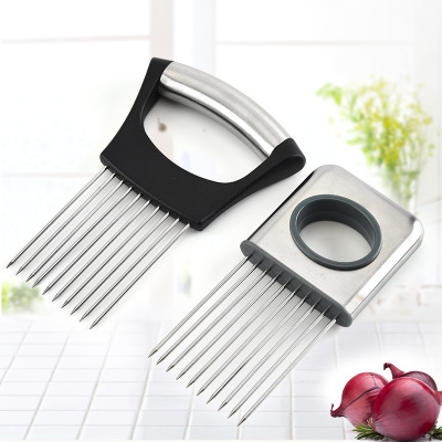 Onion Fork Stainless Steel Onion Needle Vegetable Fruit Slicer Handheld Knife Cutting Safety Auxiliary Kitchen Accessory Tools